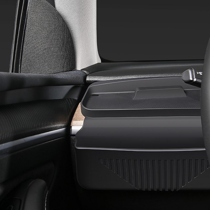 TaddonLeft-Side Silicone Storage Pouch for Tesla 3/Y – Phone & Sunglass Holder