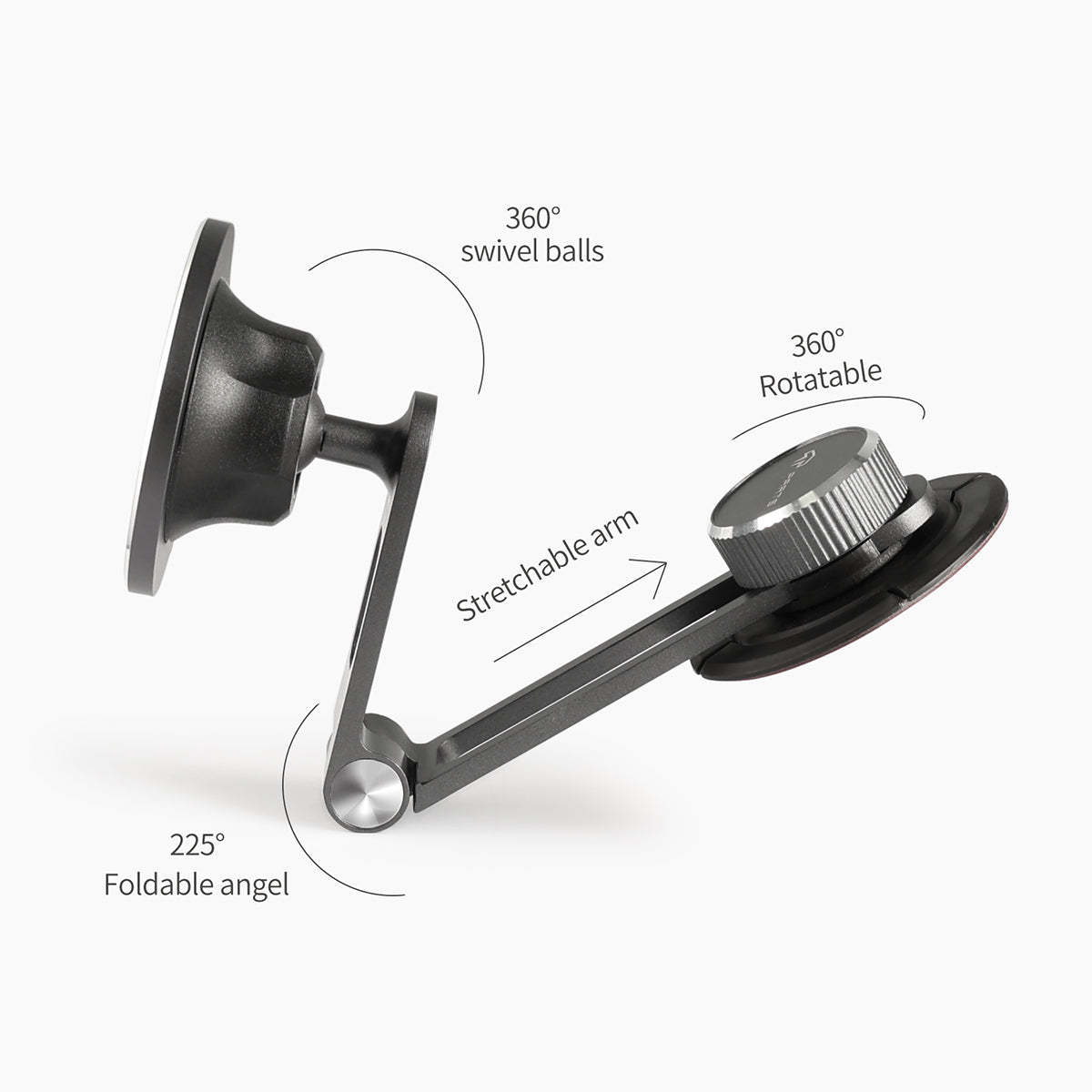 TaddonFoldable Magnetic Wireless Charging (Qi & MagSafe) Cellphone Mount for Tesla