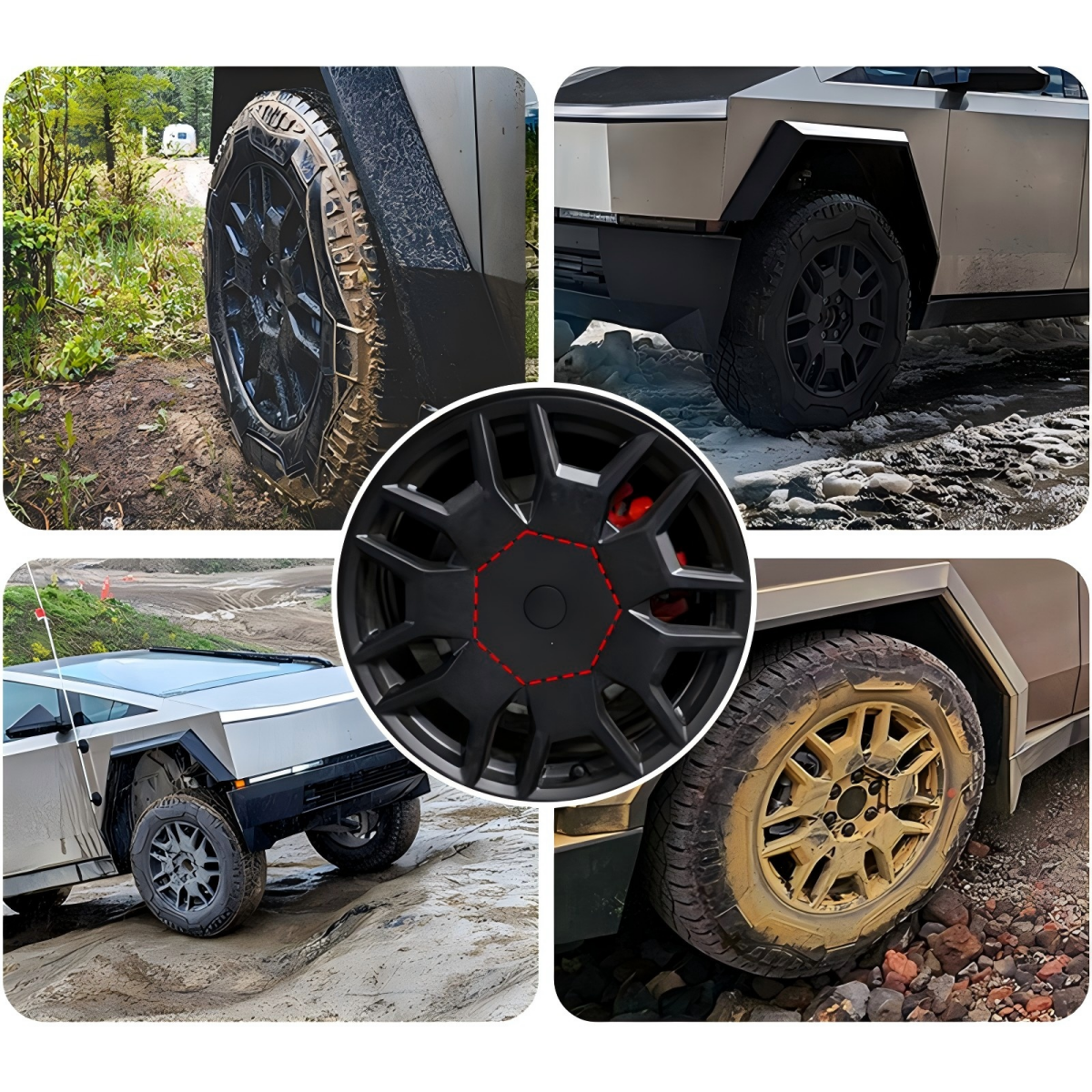 TaddonHeptagon  Wheel Hub Cover Center Caps for Tesla Cybertruck