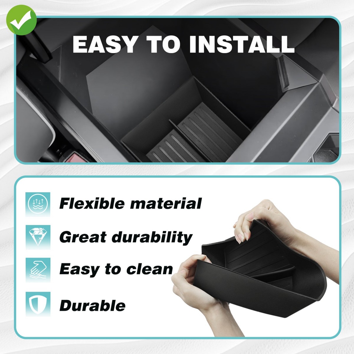 TaddonConsole Bottom TPE Tray for Tesla Cybertruck