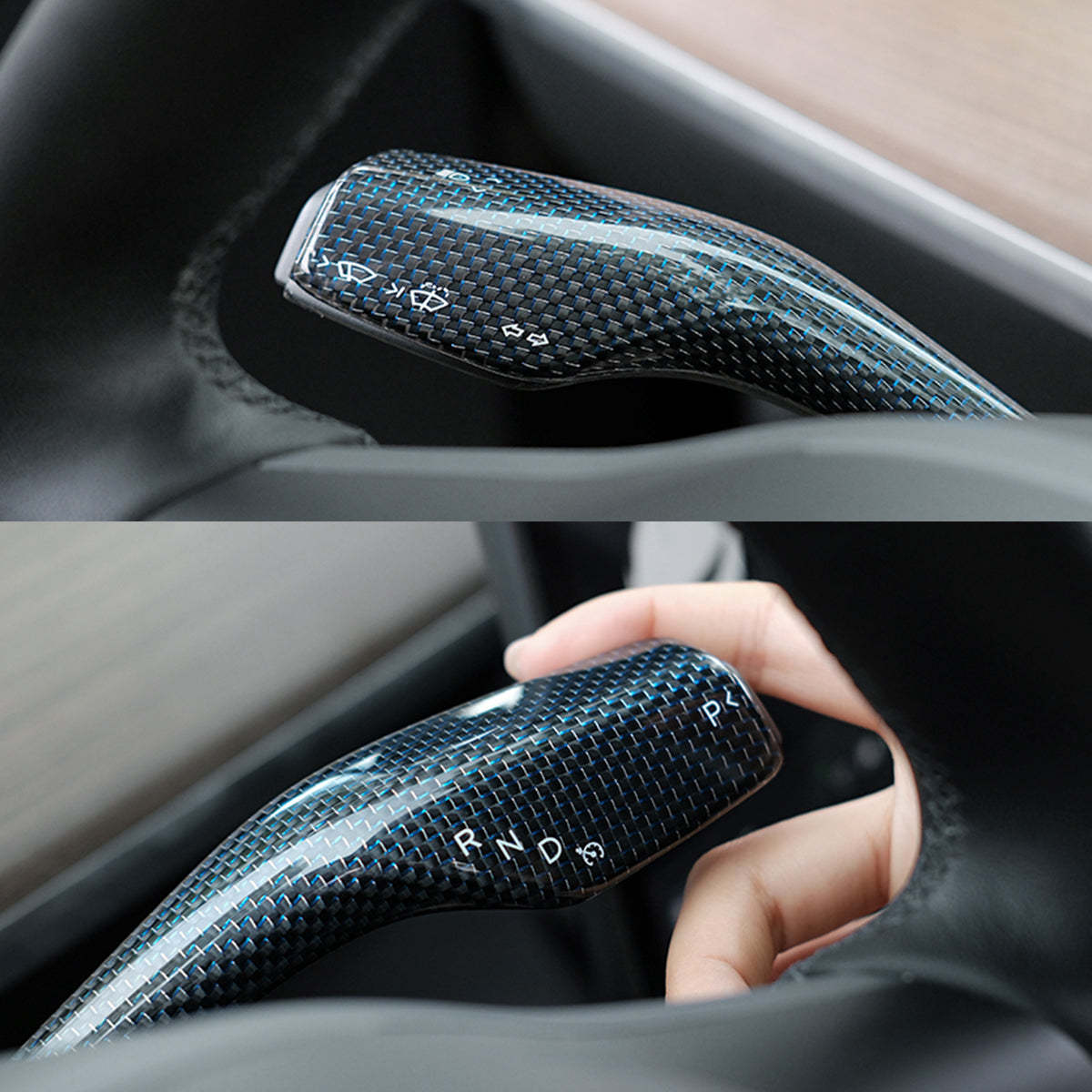 TaddonReal Carbon Fiber Stalk Cover for Tesla Model 3 & Y