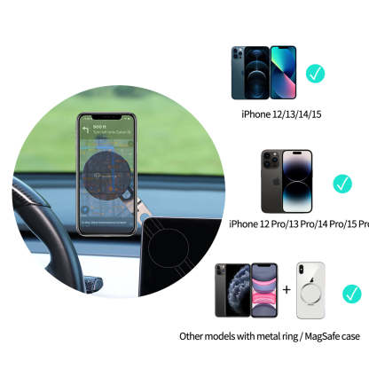 TaddonFoldable Magnetic Wireless Charging (Qi & MagSafe) Cellphone Mount for Tesla