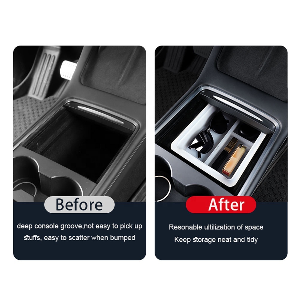 TaddonTransparent Silicone Sliding Center Console Tray for Tesla Model 3/Y