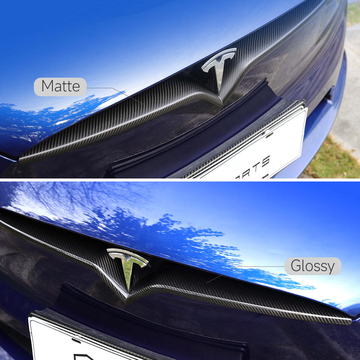 TaddonReal Carbon Fiber Front Center Grille Trim Strip for Tesla Model S/X 2018-2024