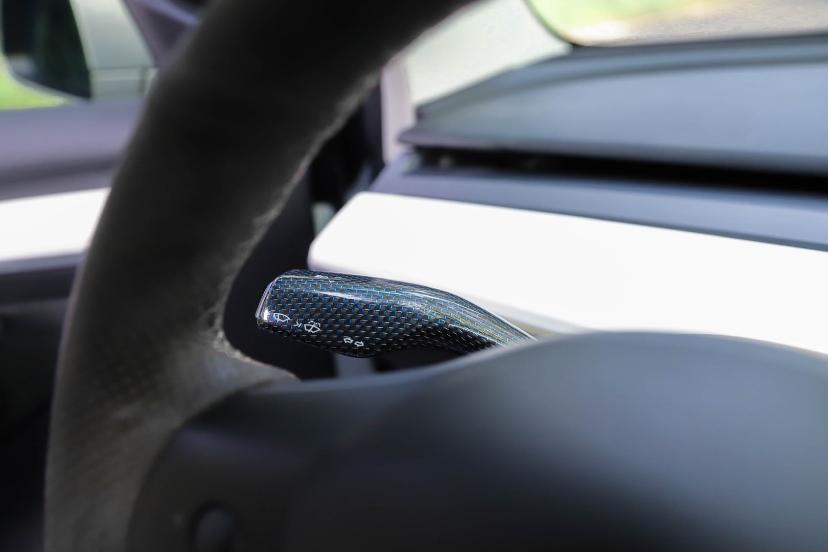TaddonReal Carbon Fiber Stalk Cover for Tesla Model 3 & Y