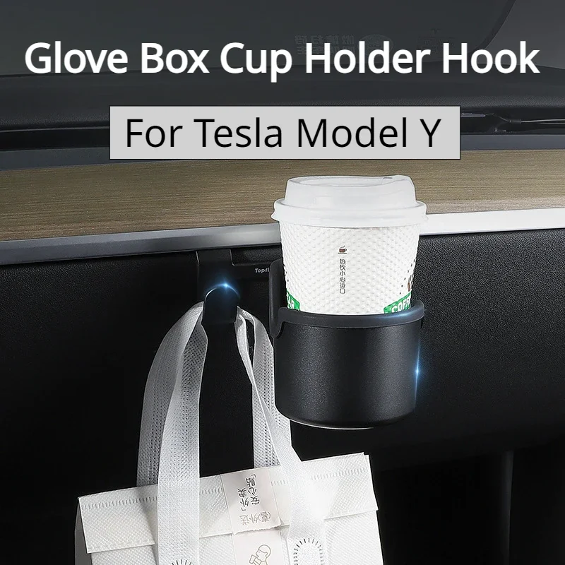 TaddonGlove Box Cup Holder with Hook for Tesla Model Y