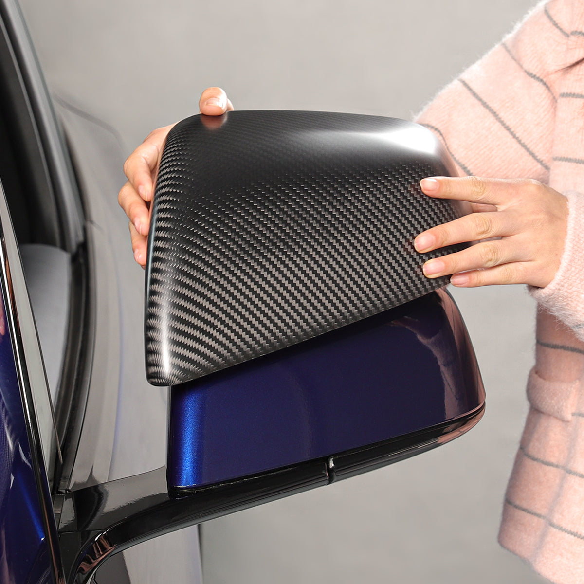 TaddonReal Carbon Fiber Side View Mirror Covers for Tesla Model X