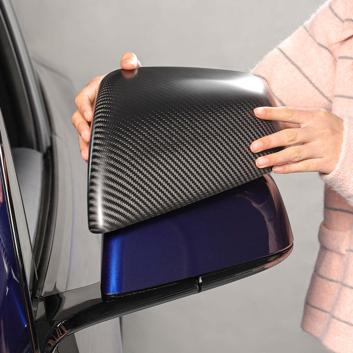 TaddonReal Carbon Fiber Side View Mirror Covers for Tesla Model X