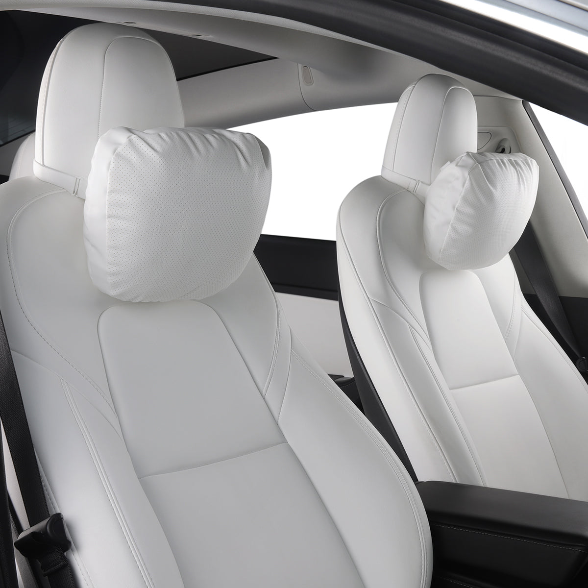 TaddonLeather Headrest Neck Pillow for Tesla (Filled With Dupont™ Sorona® Sustainable Bio Padding)