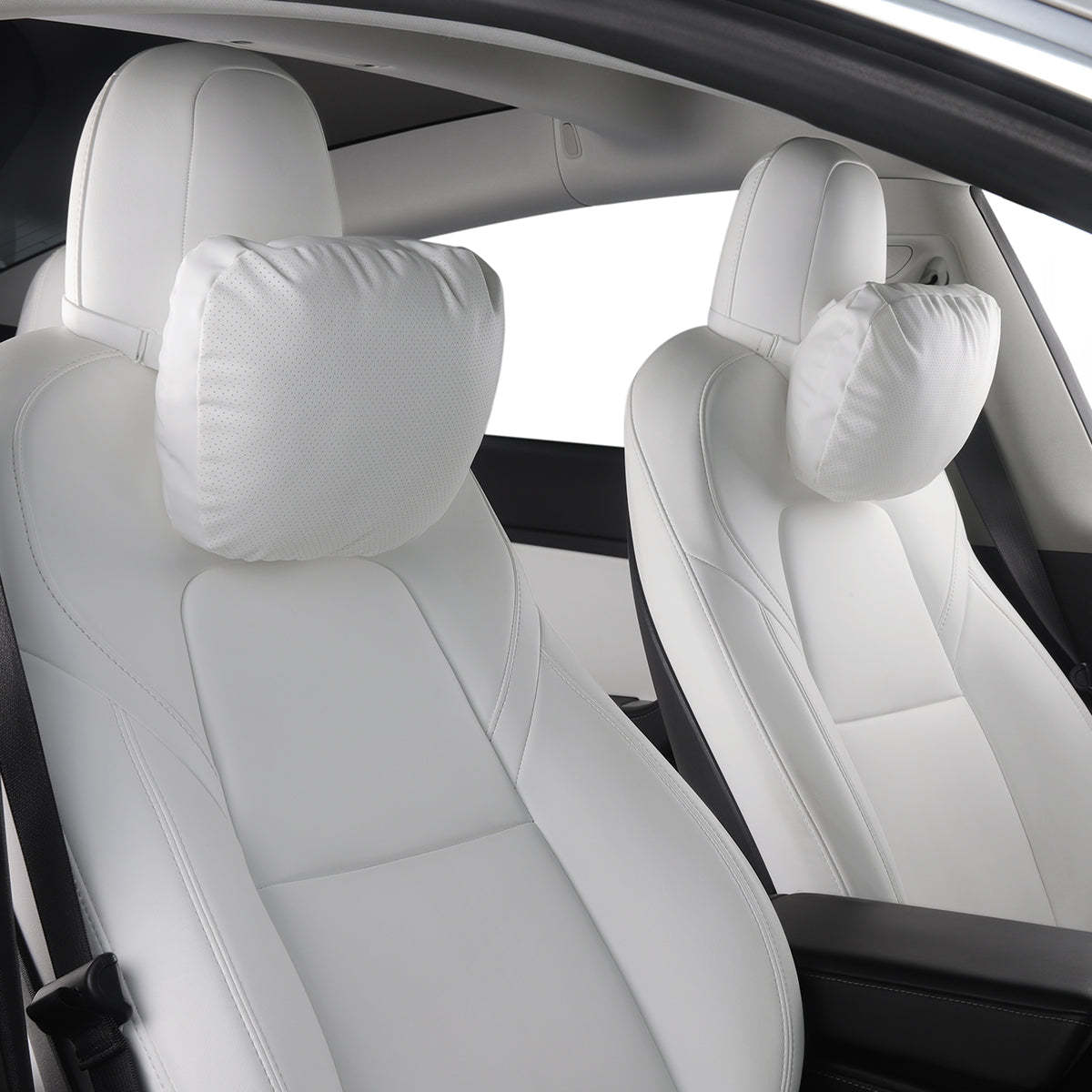 TaddonLeather Headrest Neck Pillow for Tesla (Filled With Dupont™ Sorona® Sustainable Bio Padding)