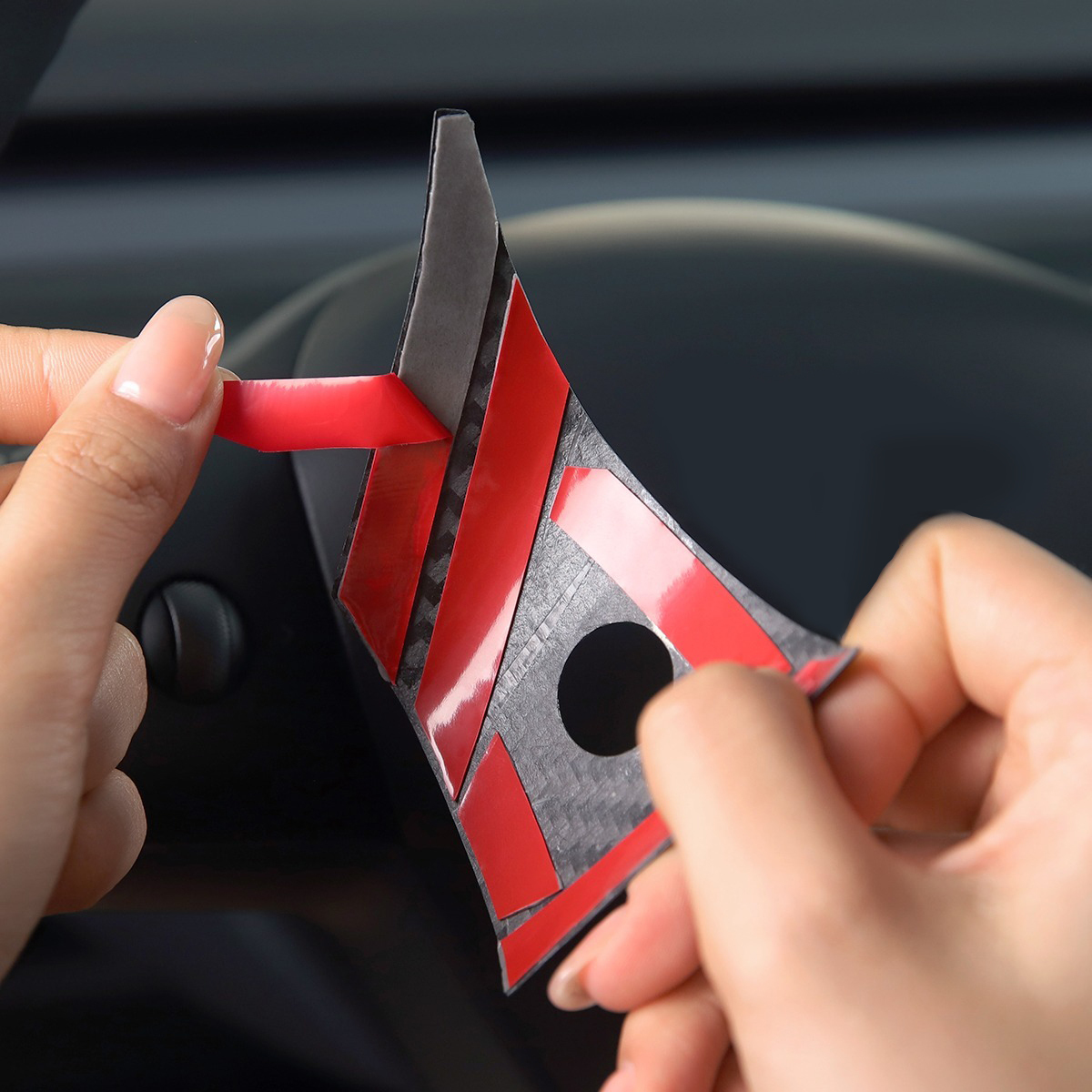 TaddonReal Carbon Fiber Steering Wheel Cover for Model 3/Y