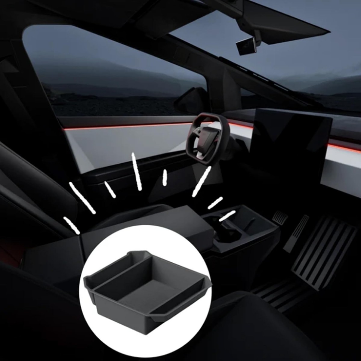 TaddonArmrest Storage Box for Tesla Cybertruck