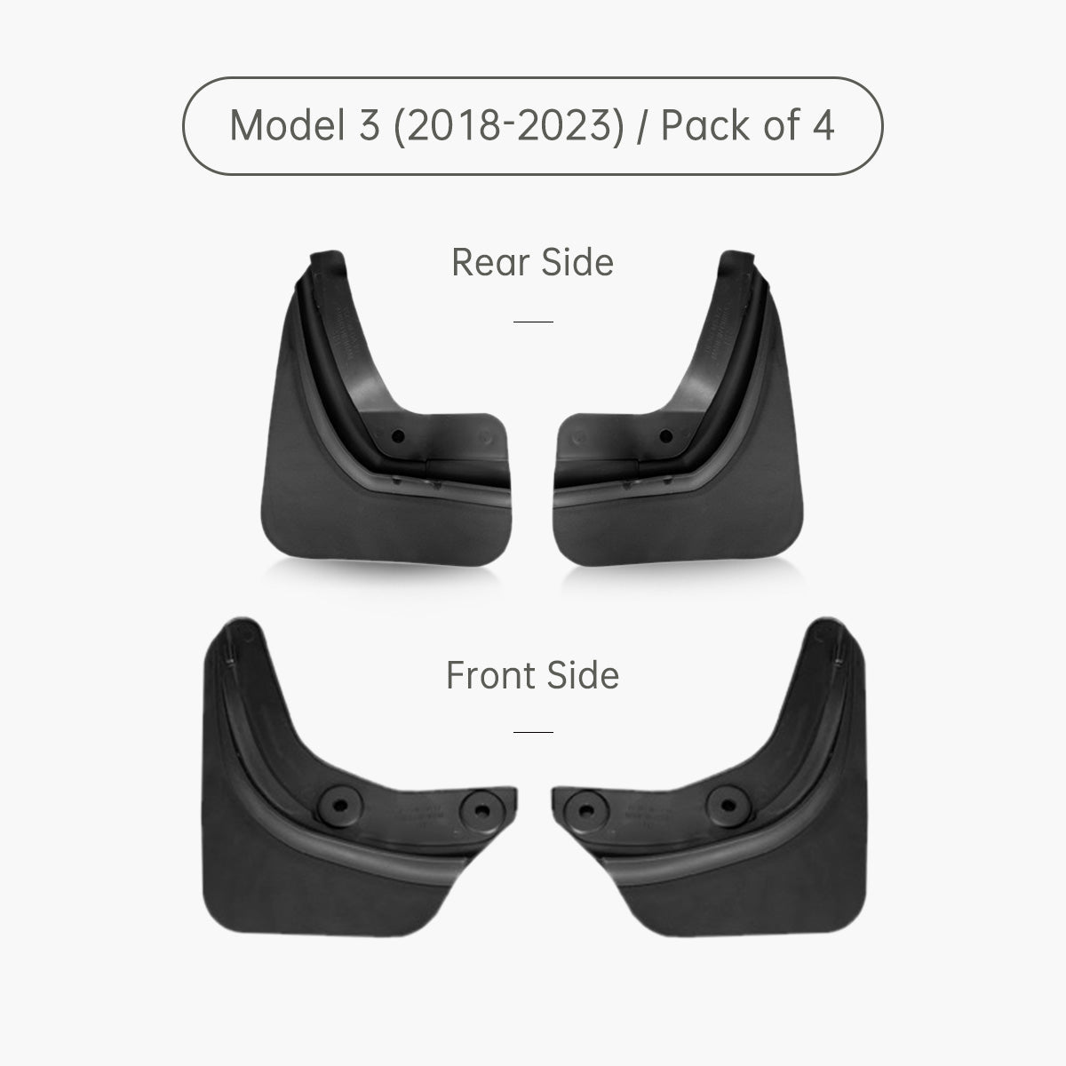 TaddonMud Flaps Splash Guards for Tesla Model 3 (Pack of 4)