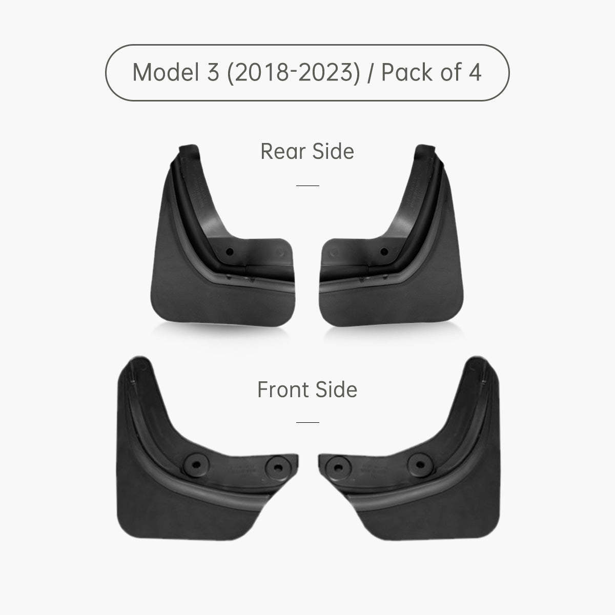 TaddonMud Flaps Splash Guards for Tesla Model 3 (Pack of 4)