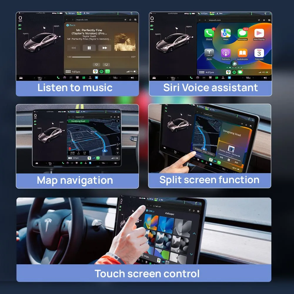 TaddonT2C Wireless Apple Carplay/ Android Auto Adapter for Tesla