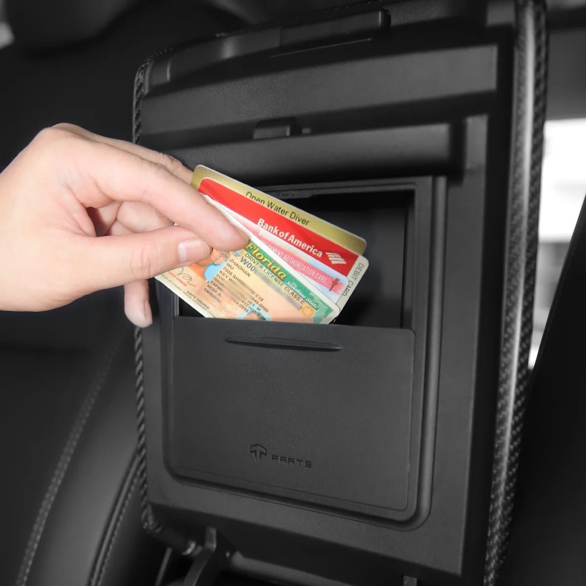 Magnetic Armrest Hidden Storage Compartment for Model 3/Y