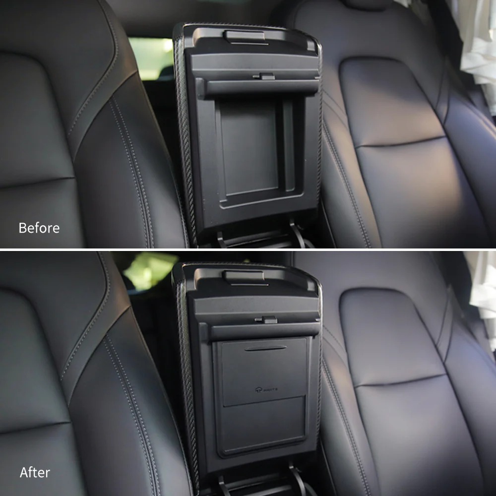 Magnetic Armrest Hidden Storage Compartment for Model 3/Y
