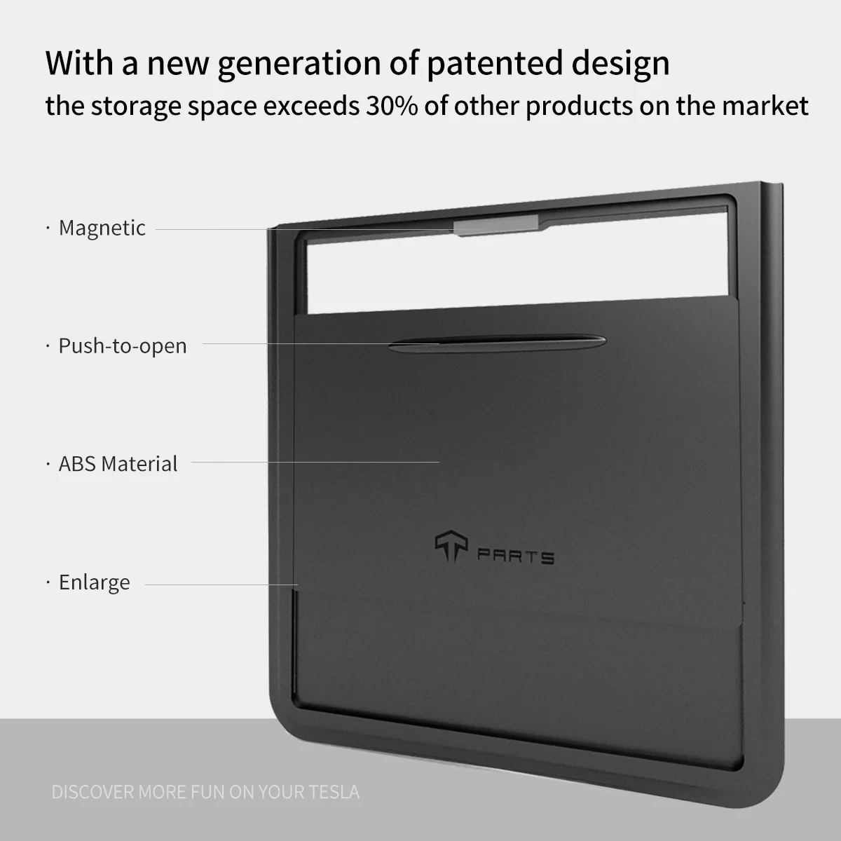 Magnetic Armrest Hidden Storage Compartment for Model 3/Y