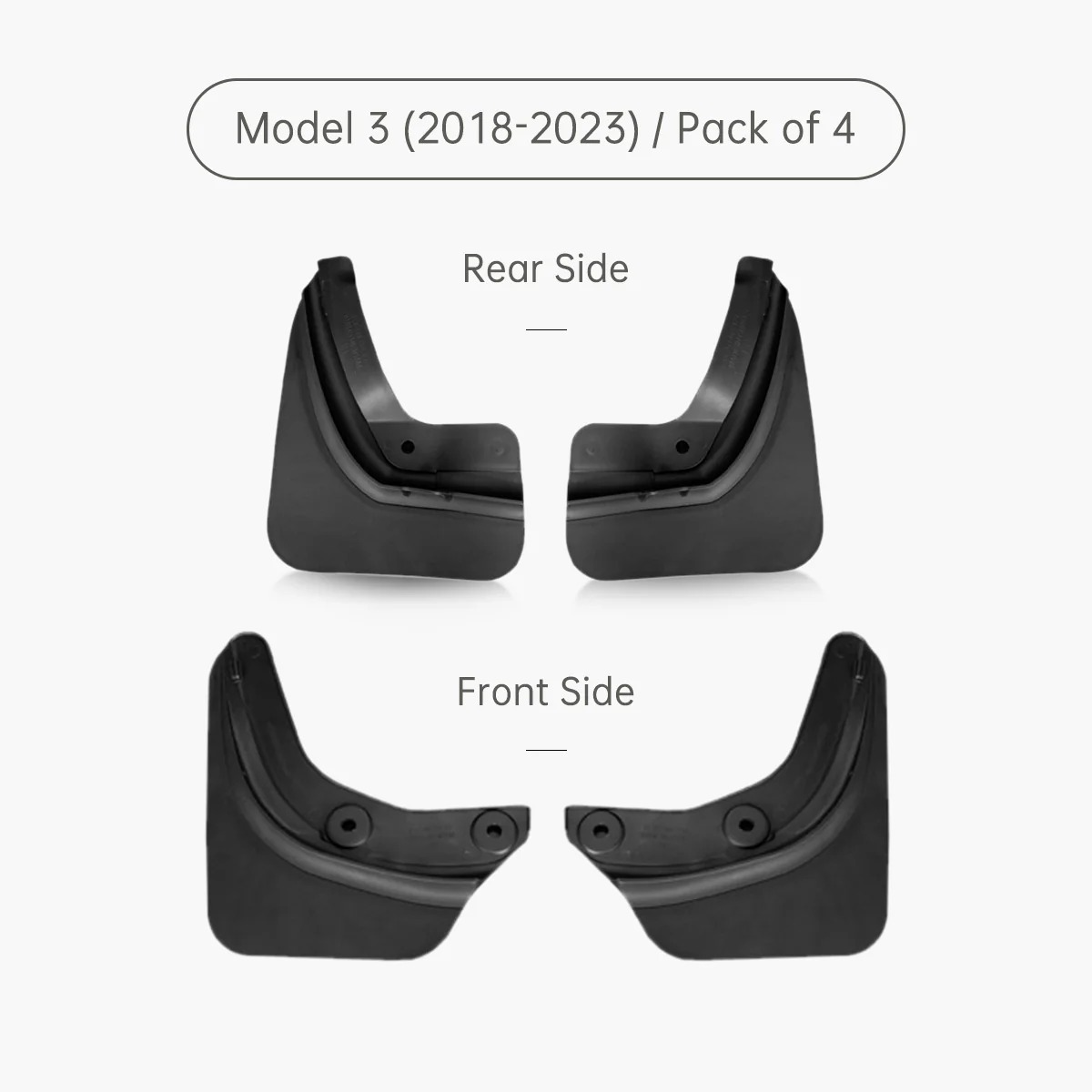 Mud Flaps Splash Guards for Tesla Model 3 (Pack of 4)