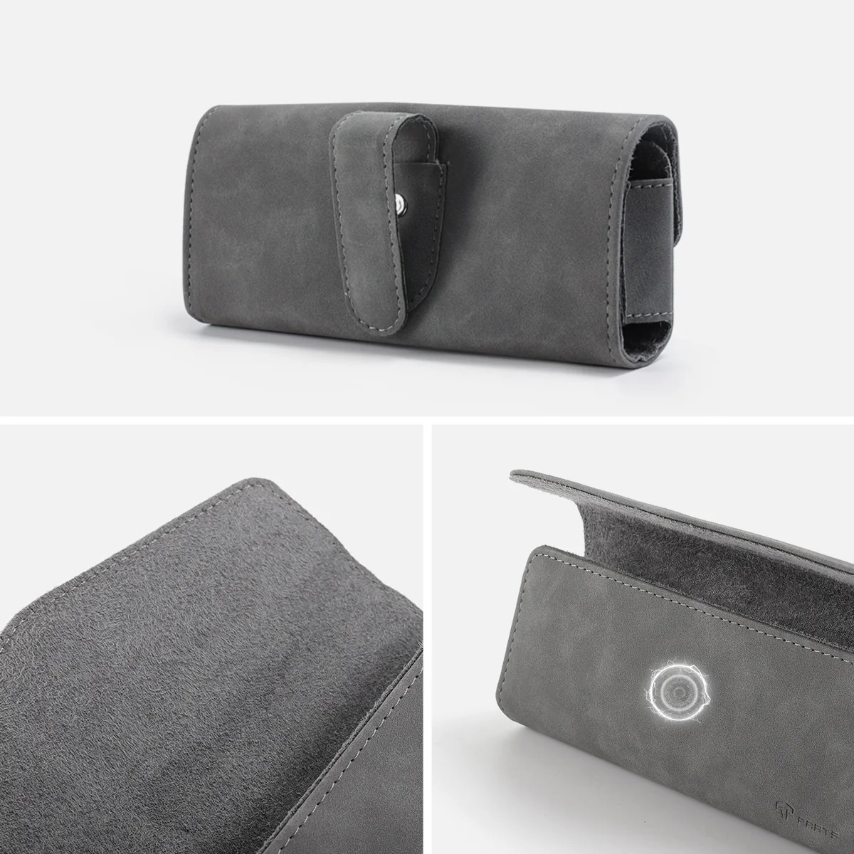 Suede Magnetic Closure Visor Sunglasses Case