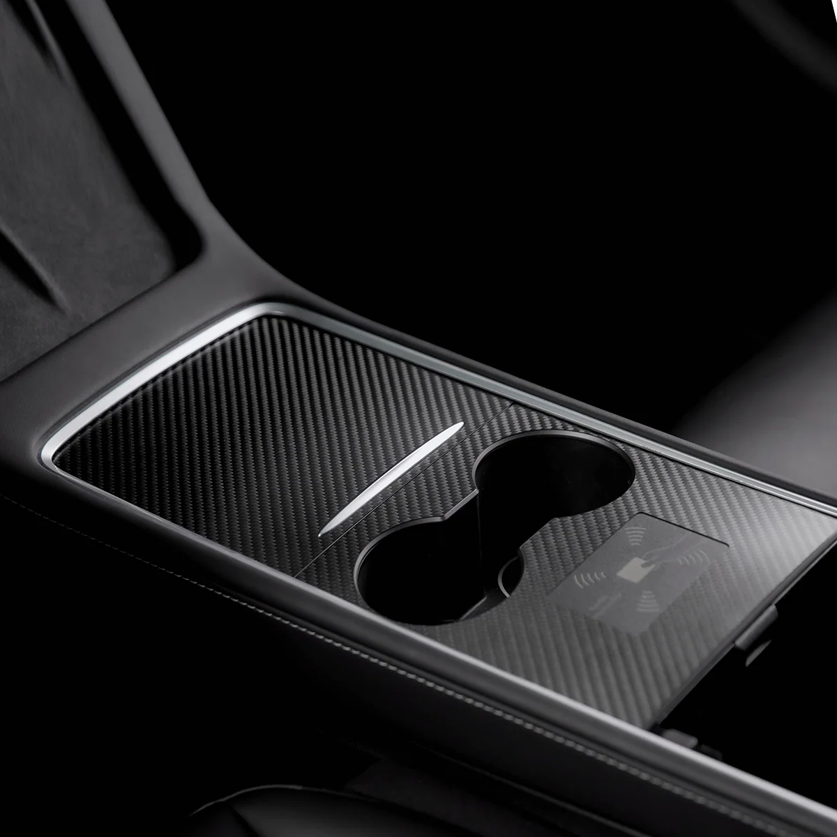 Real Carbon Fiber Console Cover for Model 3/Y