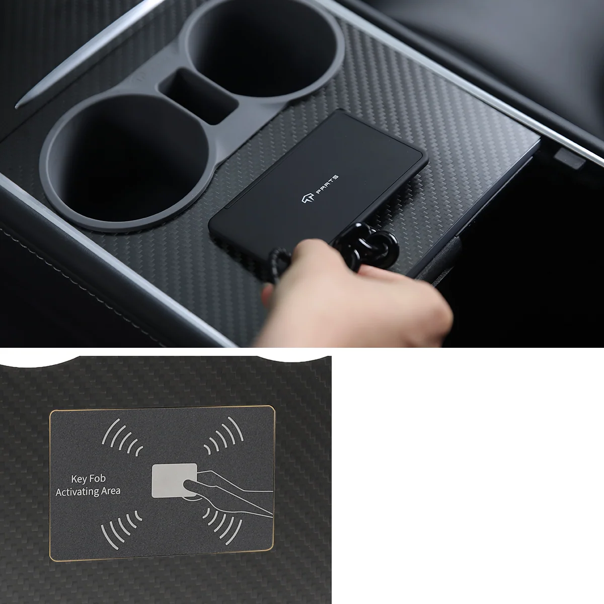 Real Carbon Fiber Console Cover for Model 3/Y