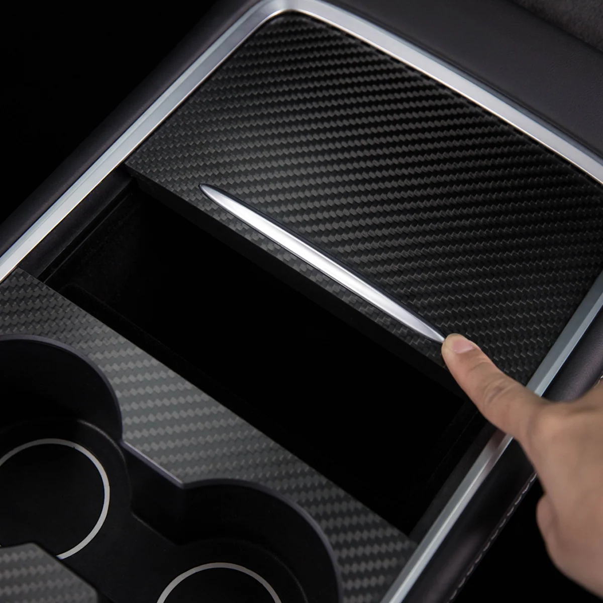 Real Carbon Fiber Console Cover for Model 3/Y