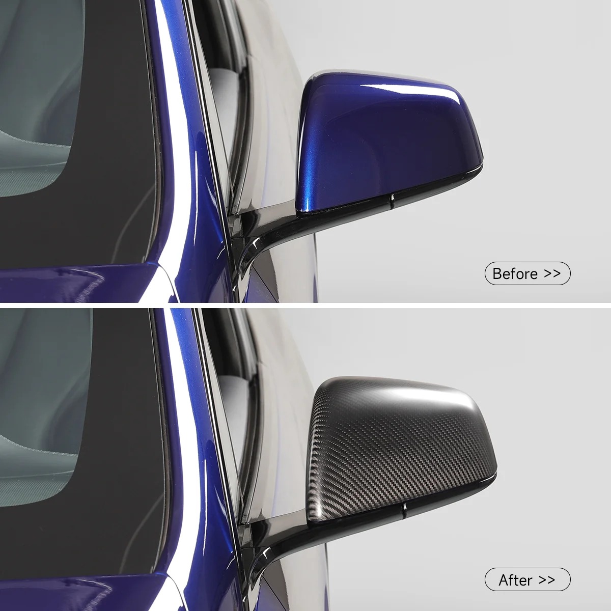 Real Carbon Fiber Side View Mirror Covers for Model S/X
