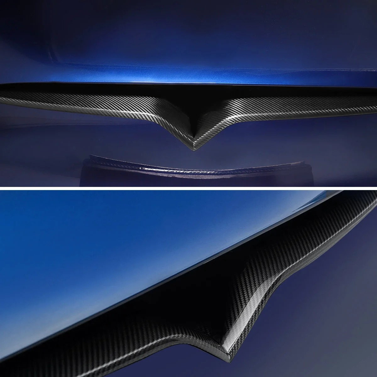 Real Carbon Fiber Front Center Grille Trim Cover for Model S/X