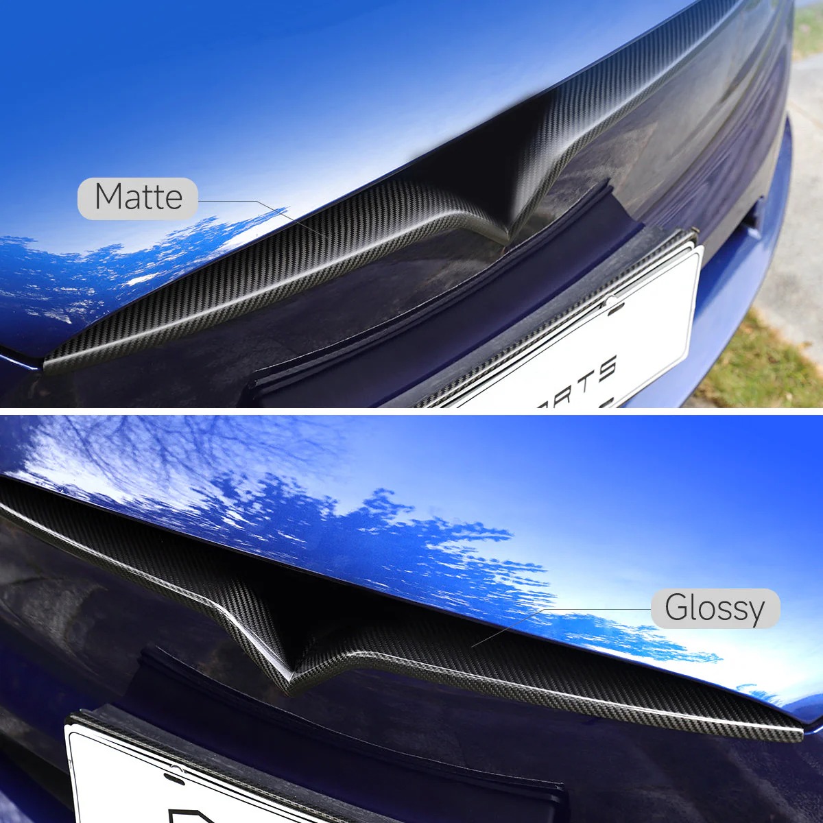 Real Carbon Fiber Front Center Grille Trim Cover for Model S/X