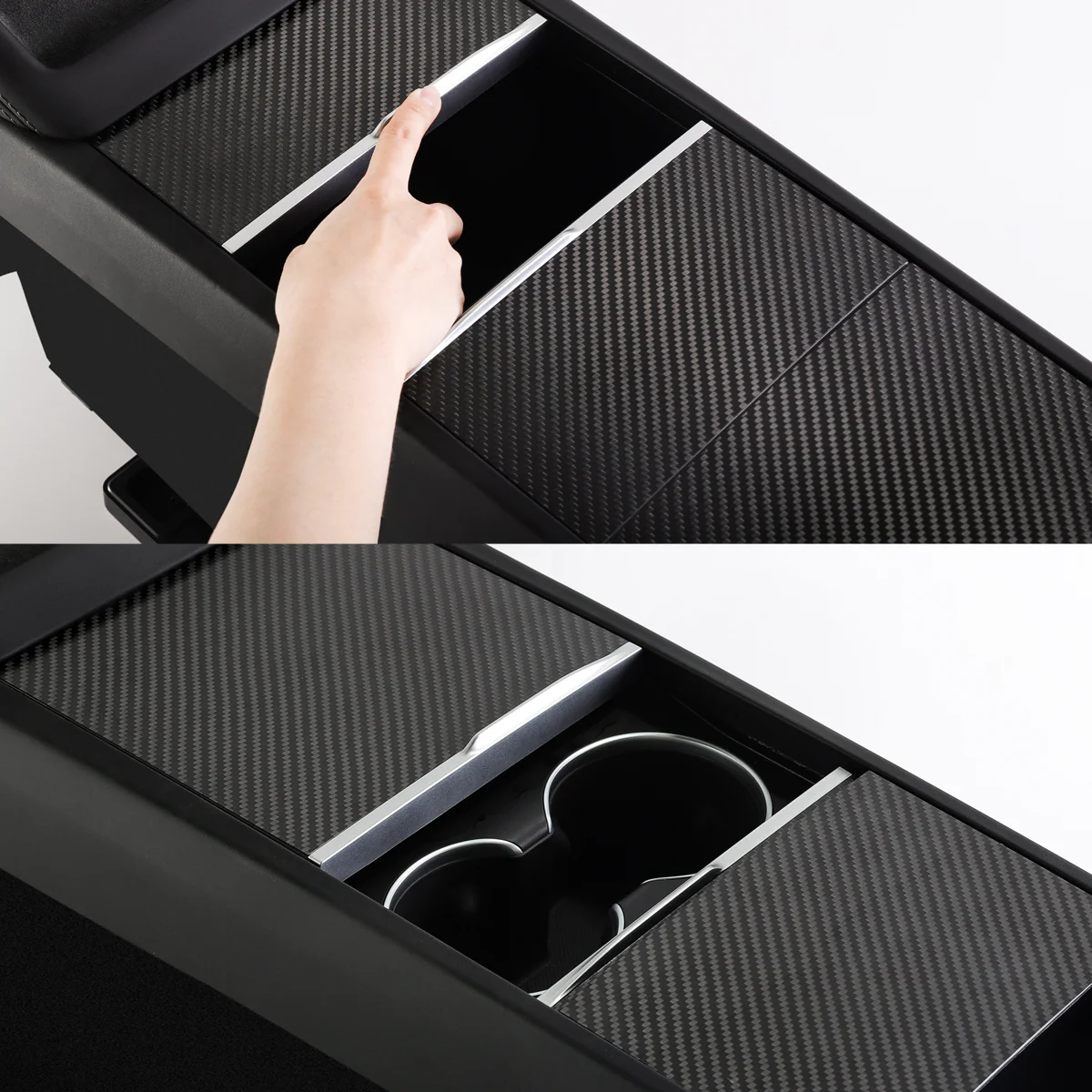 Real Carbon Fiber Console Cover for Model 3/Y