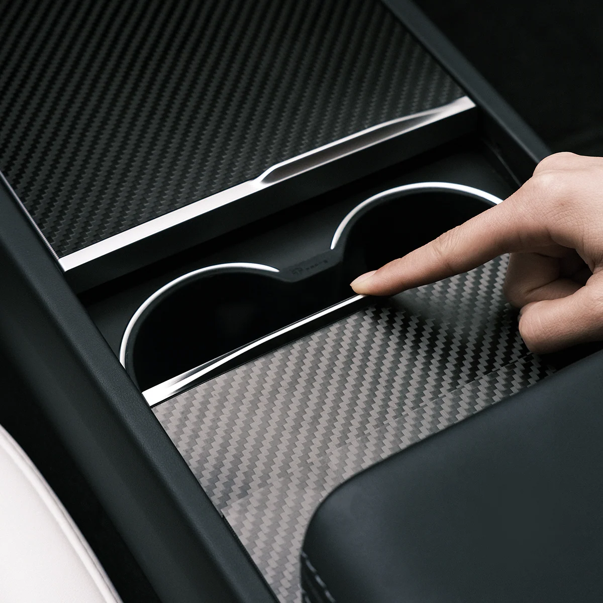 Real Carbon Fiber Console Cover for Model 3/Y