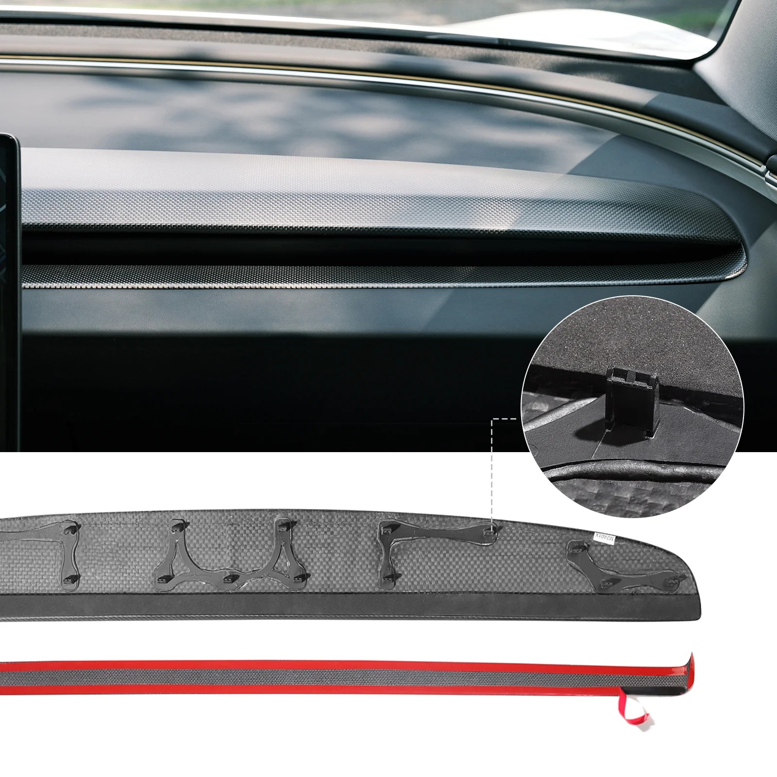 Real Carbon Fiber Dashboard for Model 3/Y