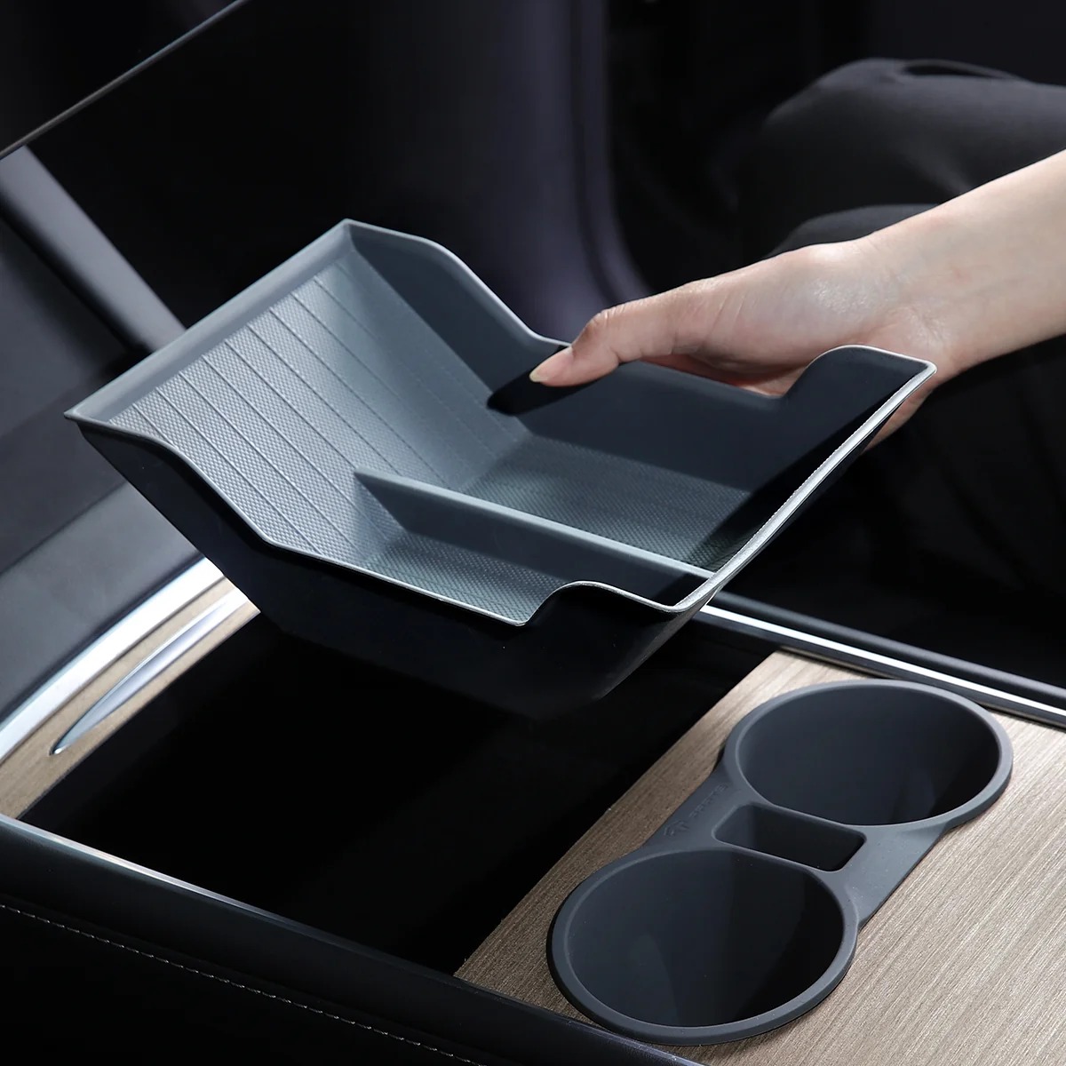Center Console/Armrest TPE Bottom Pad for Model 3/Y