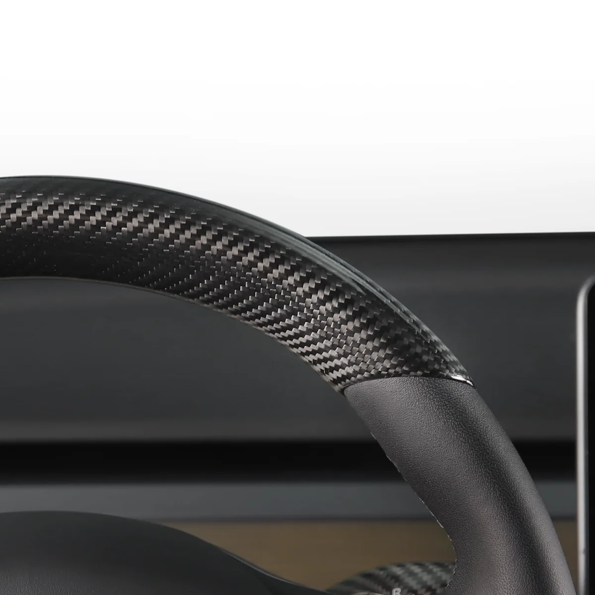 Real Carbon Fiber Steering Wheel Cover for Model 3/Y