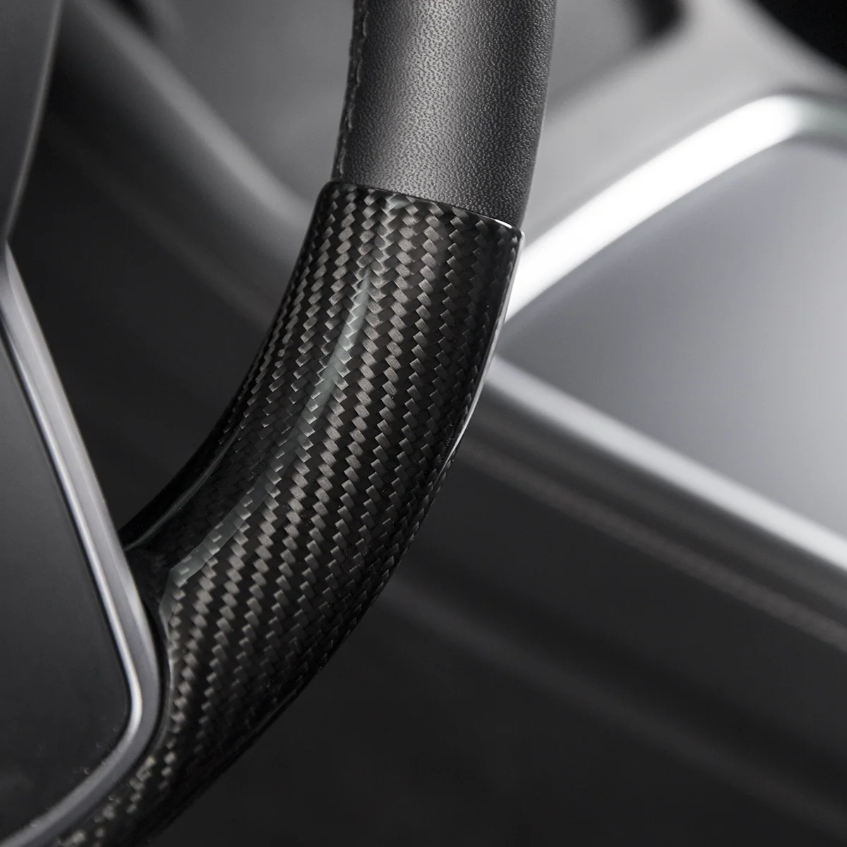 Real Carbon Fiber Steering Wheel Cover for Model 3/Y