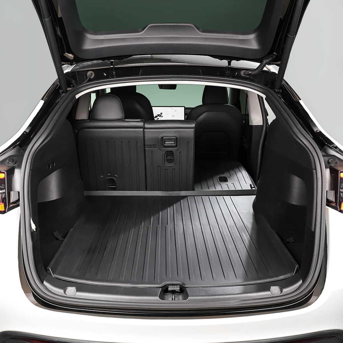 All-Weather Rear Cargo Liners Set with Seats Back Protector Mats for Model Y