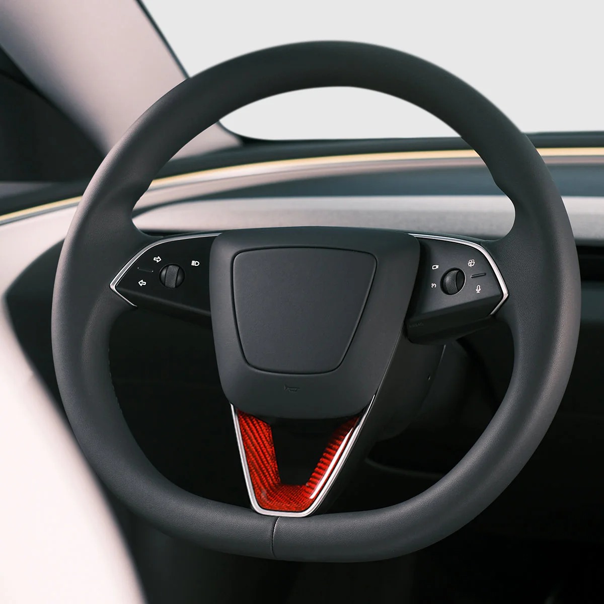 Real Carbon Fiber Steering Wheel Cover for Model 3/Y