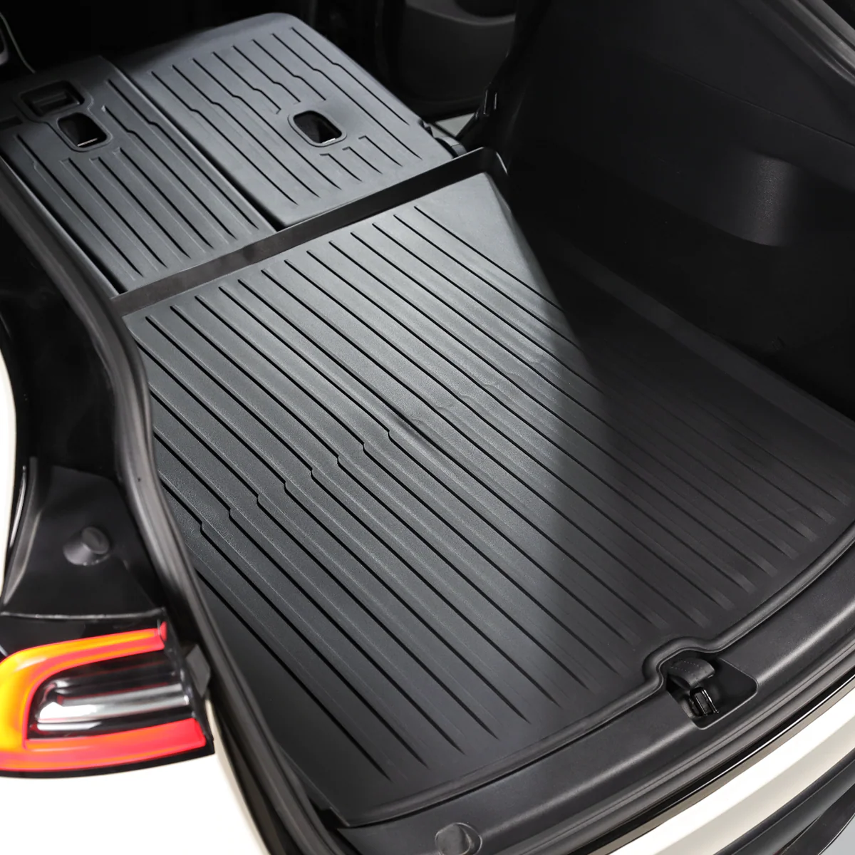 All-Weather Rear Cargo Liners Set with Seats Back Protector Mats for Model Y