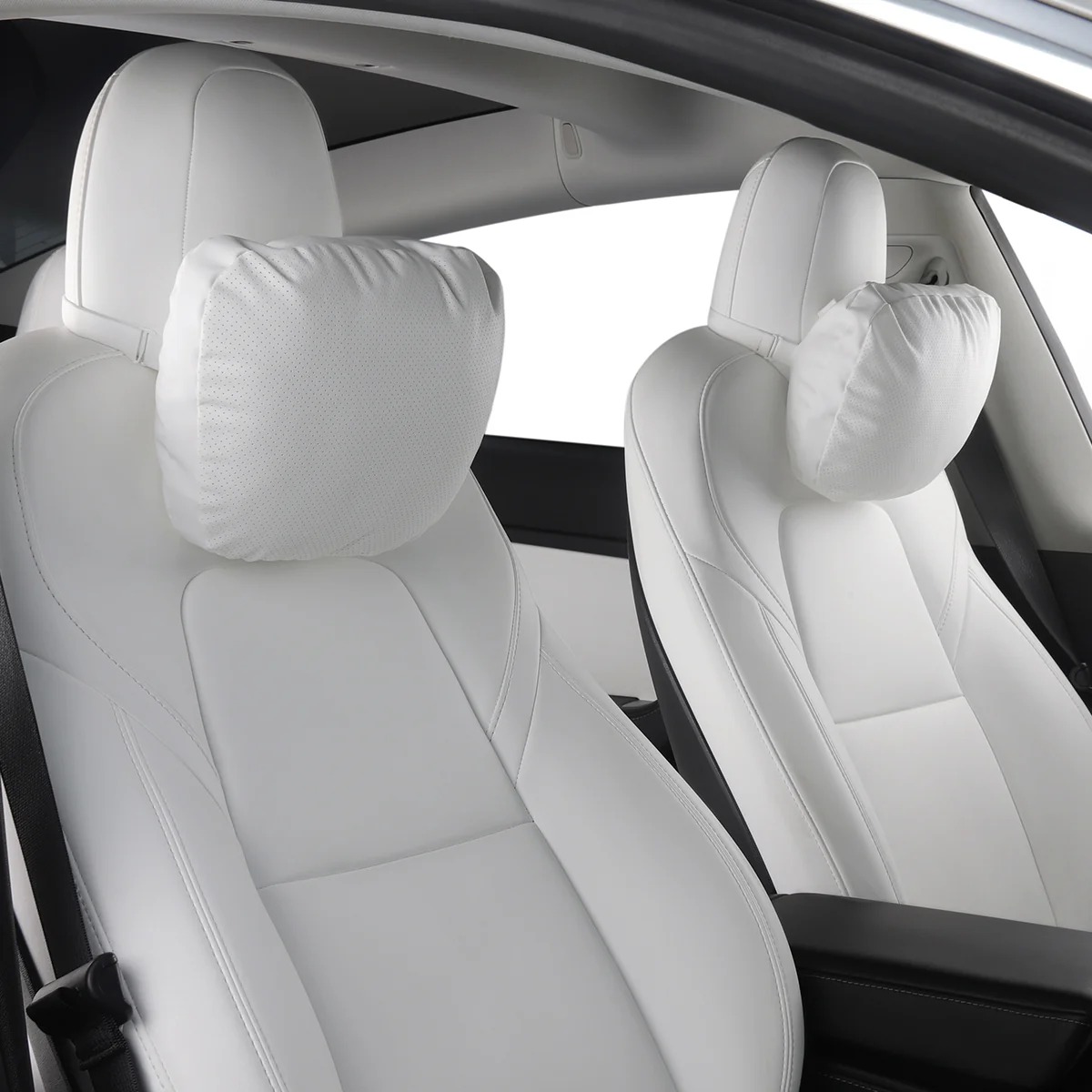 Leather Headrest Pillow for Model 3/Y/S/X(Filled With Dupont™ Sorona® Sustainable Bio Padding)