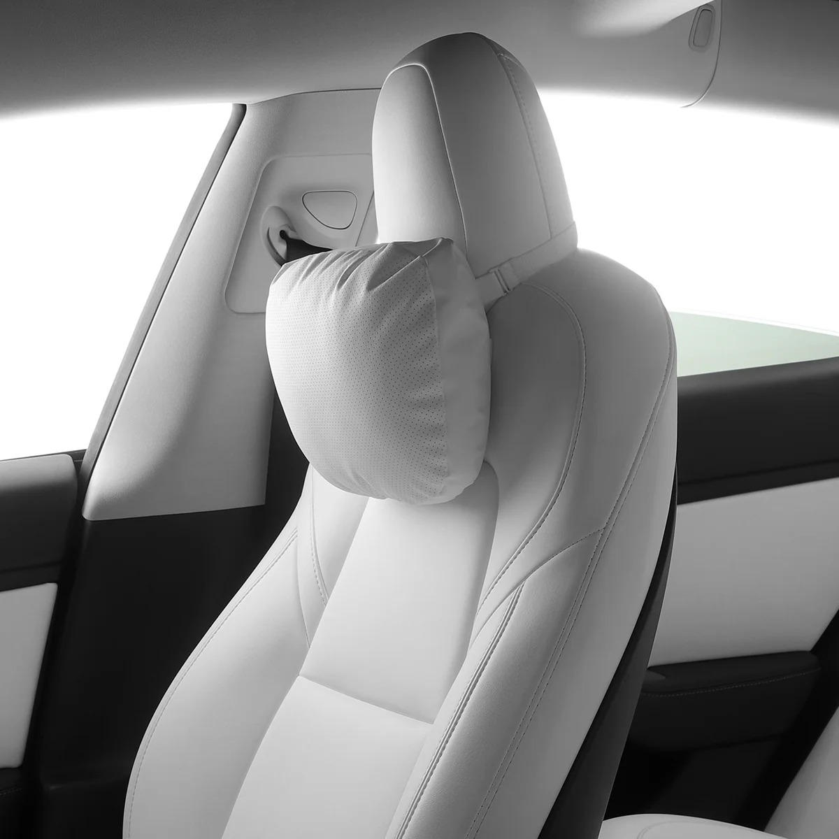 Leather Headrest Pillow for Model 3/Y/S/X(Filled With Dupont™ Sorona® Sustainable Bio Padding)