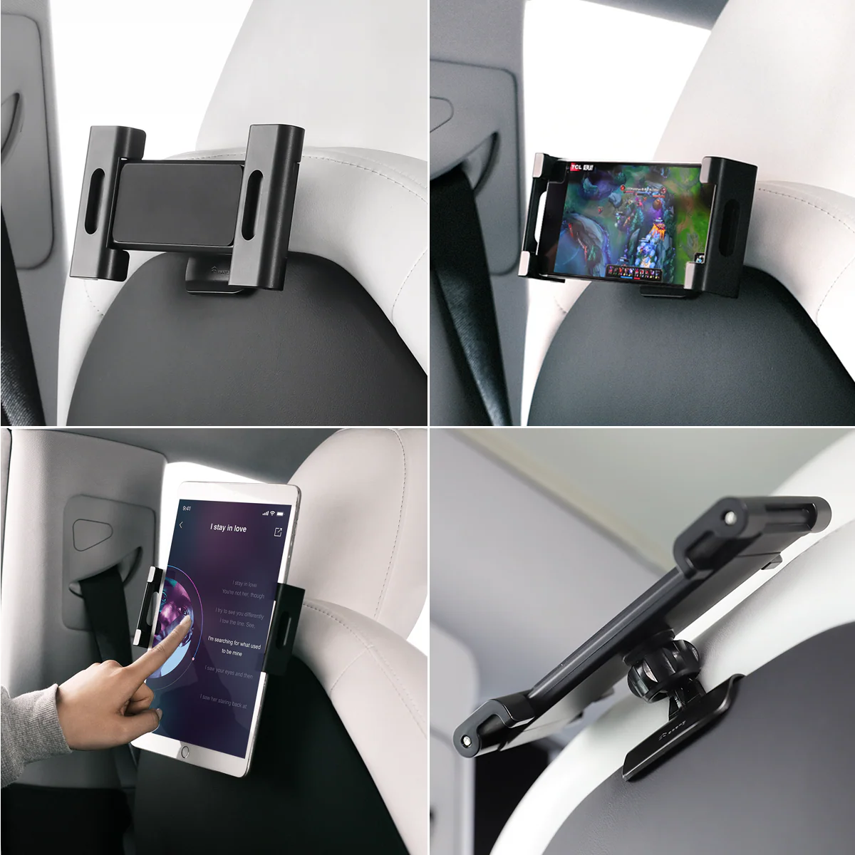 Backseat Headrest Tablet Mount for Model 3/Y/S/X