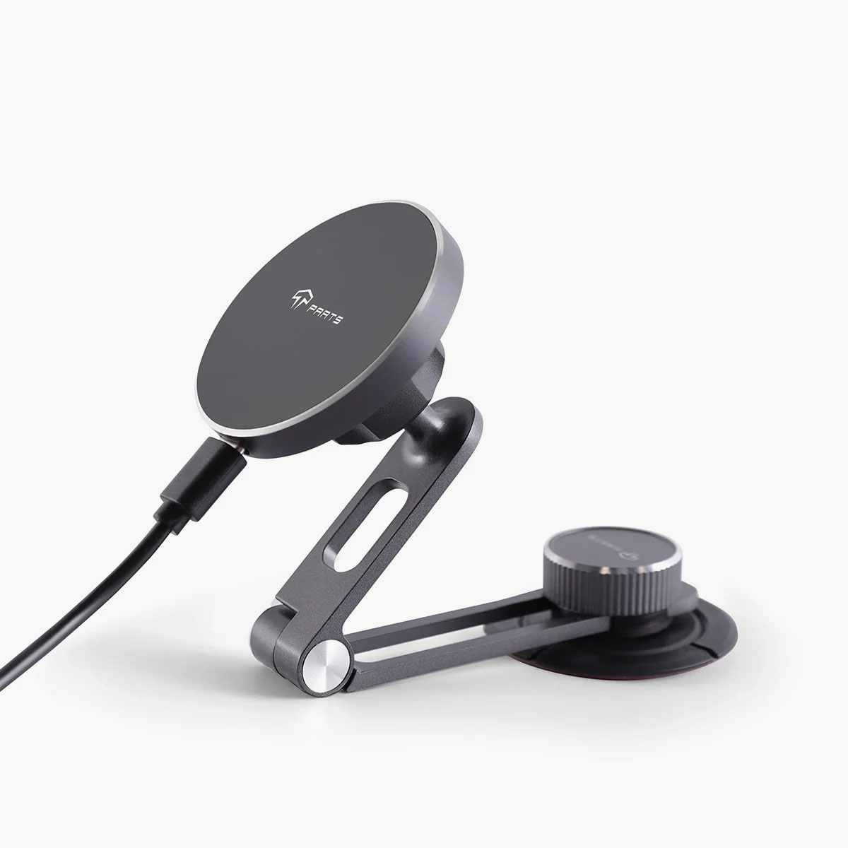 Foldable Magnetic Wireless Charging (Qi & MagSafe) Cell Phone Holder for Model 3/Y/S/X