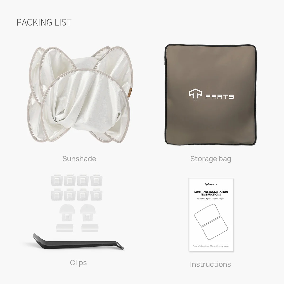 Glass Roof Sunshade for Model Y