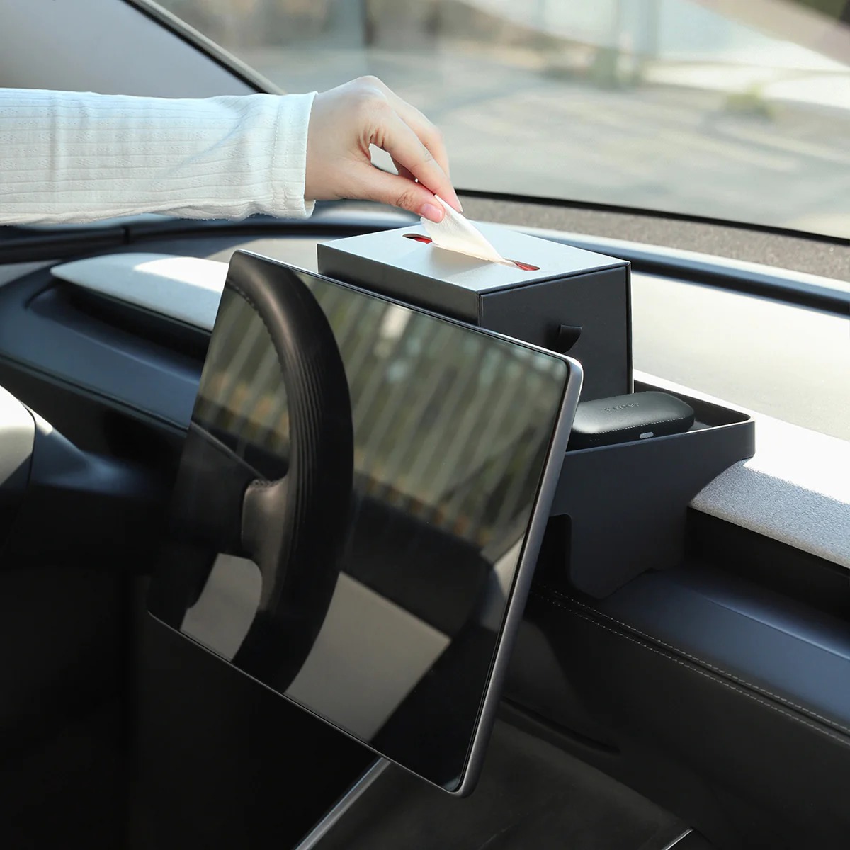 Behind Screen Dashboard Storage Tray for Model 3/Y