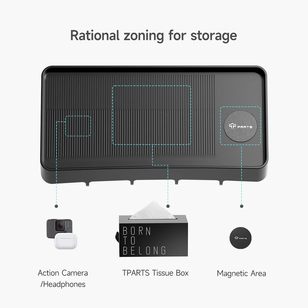 Behind Screen Dashboard Storage Tray for Model 3/Y
