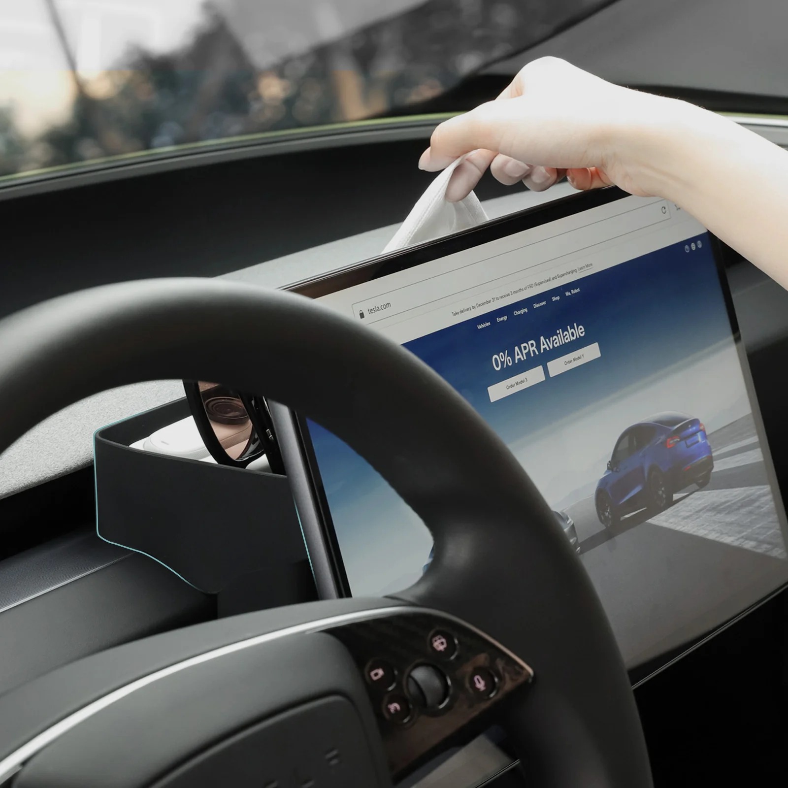 Behind Screen Dashboard Storage Tray for Model 3/Y