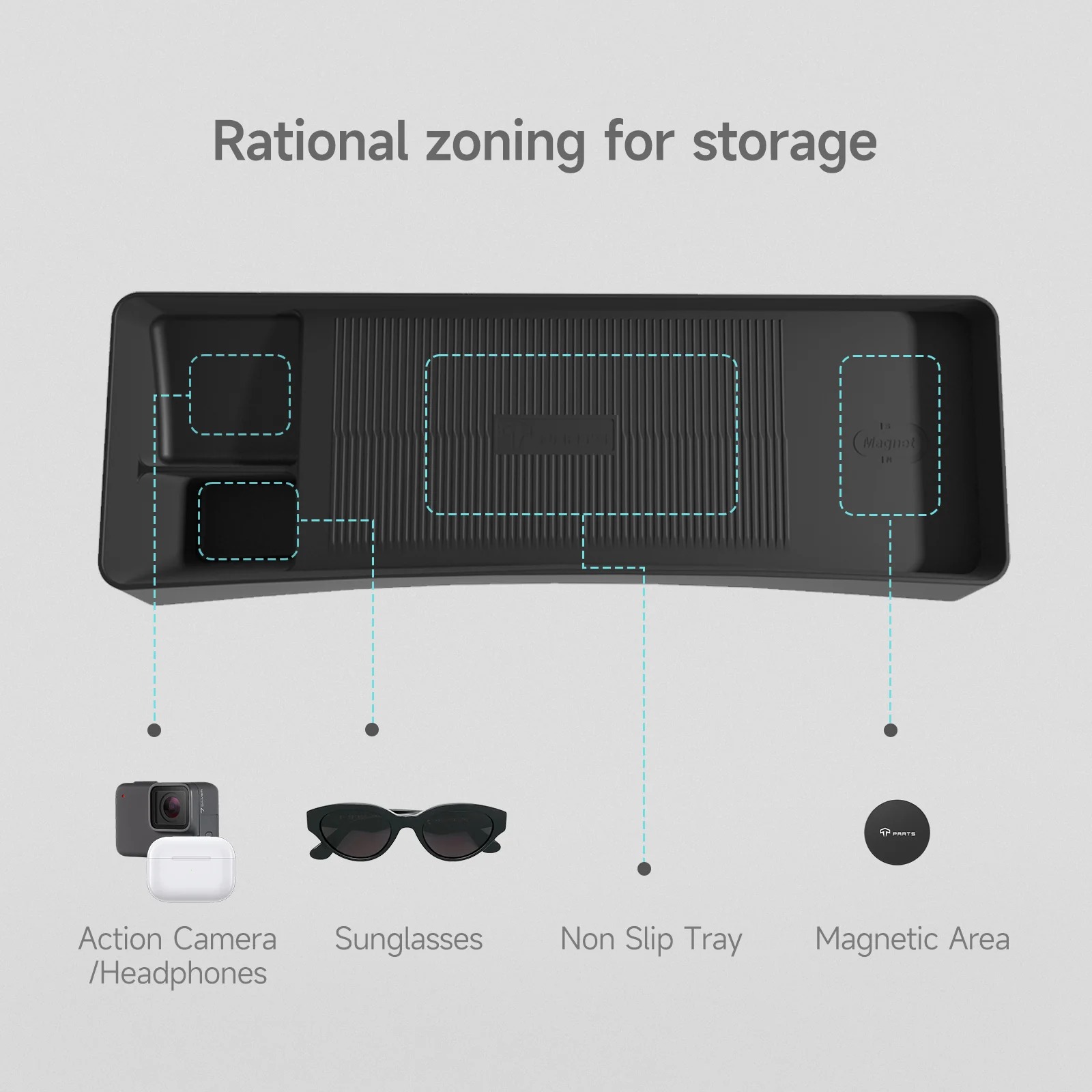 Behind Screen Dashboard Storage Tray for Model 3/Y