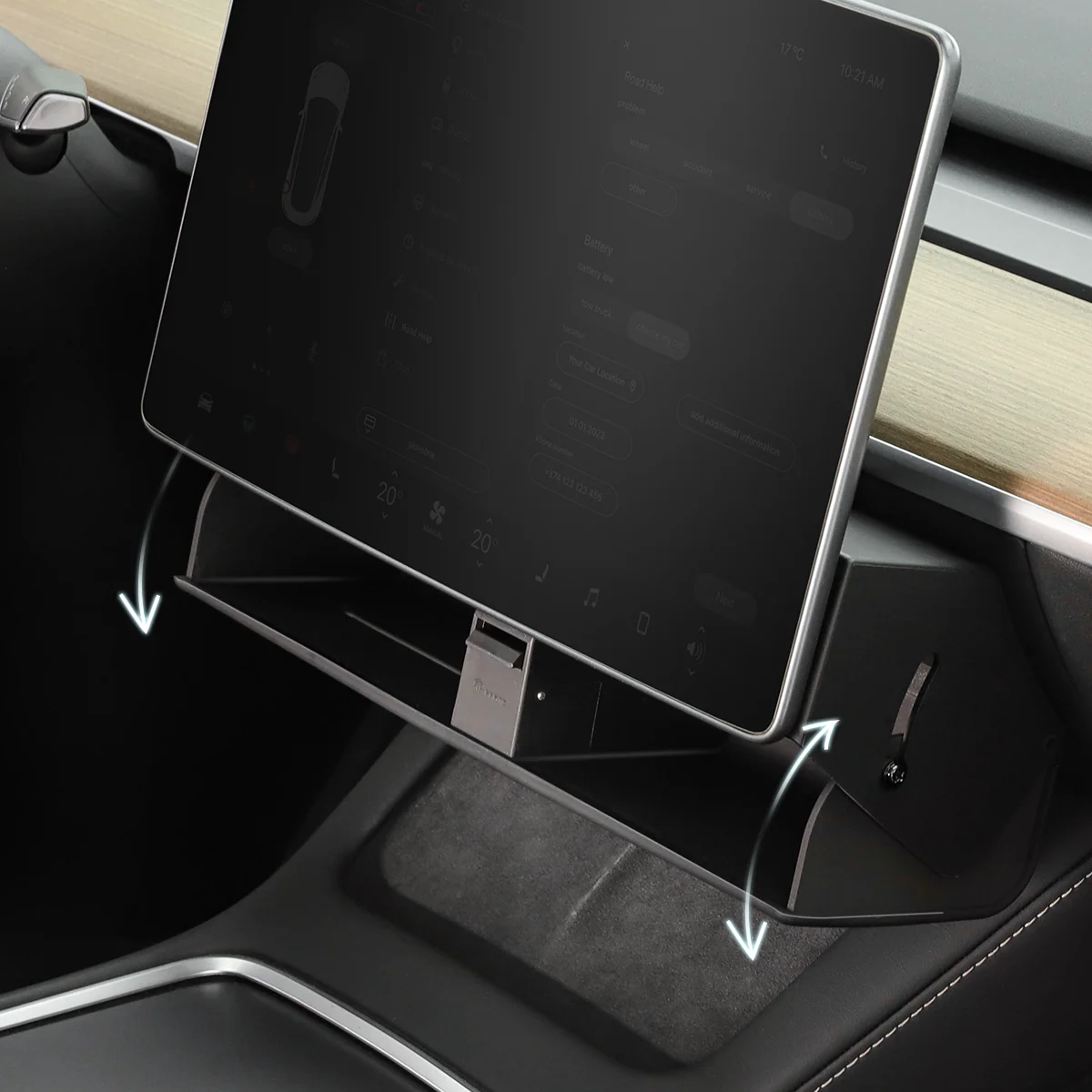 Hidden Magnetic Under Screen Storage Box for Model 3/Y
