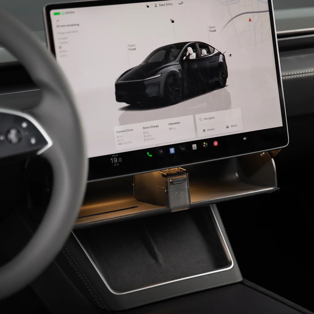 Hidden Magnetic Under Screen Storage Box for Model 3/Y